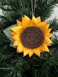 Sunflower Ornament Sunflower Christmas Sunflower Gift Etsy Paper Christmas Ornaments How To Make Ornaments Country Christmas Trees