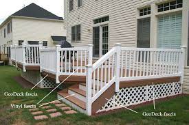 Watch for plain jane white or even a simple black tone that stays consistent throughout your deck railing. Composite Deck Deck Materials Geodeck Geodeck Composite Composite Decking Composite Deck Material Fairway Vinyl Railing