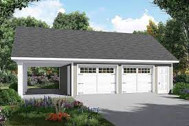 Plan 51185mm Detached Garage Plan With Carport In 2021 Garage Plans Detached Garage Door Design Garage Plan