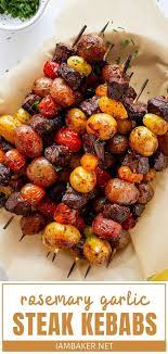 Rosemary Ail Steak Kebabs Steak Kebabs Summer Grilling Recipes Summer Recipes Dinner