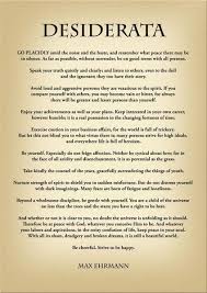 Desiderata Poetry Print Max Ehrmann Poem Art Desiderata Max Ehrmann Inspirational Poems About Life