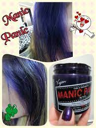 超讚manic panic purple haze 第一次用這些產品 所以用咗喺耳邊啲頭髮先 勁易用 半個鐘就攪掂 個色勁出 勁上色 勁靚 正 仲同我指甲個紫色勁襯 超開心呀 y y hair purple nyc