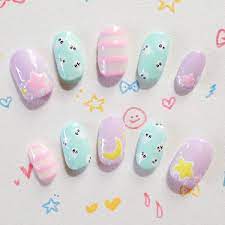 パステルカラーハロウィンネイル ネイルデザイン サマーネイル キュート ネイル