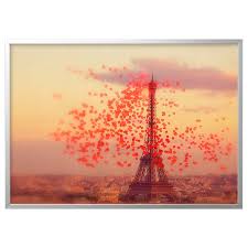 A work of art, as a painting, drawing, photograph, etc.; Bjorksta Picture With Frame Eiffel Tower Aluminium Colour Ikea