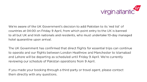 Here's the full list, and everything you need to know about travel during covid. Virginatlantic On Twitter We Re Aware Of The Uk Government S Decision To Add Pakistan To Its Red List Of Countries At 04 00 On 9 April Due To High Call Volumes And Long Wait