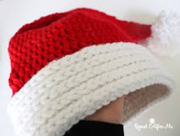 Free pattern crochet christmas hat & scarf santa. Easy Crochet Santa Hat Repeat Crafter Me