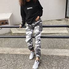 Black And White Camo Pants Outfit Supreme Box Logo Crewneck X Vintage Camo Pants X Nike Air Max 97 Og Silver Bullet Camo Pants Outfit Camo Cargo Pants Camo Pants