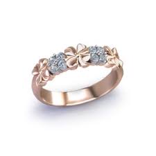 A complete wedding band with vintage flare and lots of sparkle. Rose Gold Floral Diamond Band Jewelry Designs