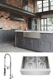 Industrial style kitchen may not be that popular nowadays, but the question is perspective view highlights island countertop with waterfall ends & integrated sink. Let S Fall In Love With The Modern Industrial Kitchen Complete Your Kitchen With Th Industrial Kitchen Faucet Industrial Kitchen Design Farmhouse Sink Kitchen