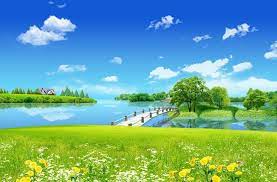 تحميل خلفية سماء زرقاء صافيه وجسر خشبي psd wooden bridge blue sky wooden