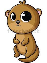 Cute Baby Otter Cartoon Vector Clipart Friendlystock Baby Otters Otter Cartoon Cute Cartoon Animals