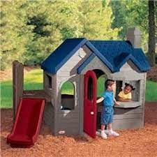 How fun is an outdoor playhouse with a slide for a toddler? Little Tikes Playhouse Little Tikes Endless Adventure Playhouse Review At Kaboodle Play Houses Toddler Playground Little Tikes Playhouse