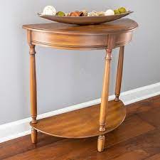 The uplift half circle desk drawer is an easy way to store small desk items and keep your desktop clear of excess clutter. Simplify Half Round Accent Table Honey Decor Therapy Target
