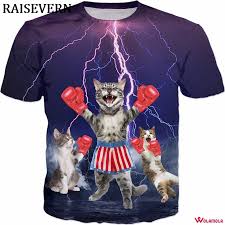 3d Lighting Boxer T Men Casual Shirts Hip Hop Cat Flash Cute T Shirt Wolamola
