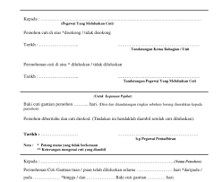Maybe you would like to learn more about one of these? Borang Permohonan Cuti Gantian