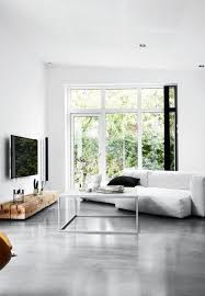 Polished Concrete Floors White Walls Concrete Floors Living Room Floor Design Living Room Scandinavian