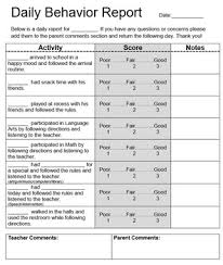 Student Parent Behavior Chart Editable