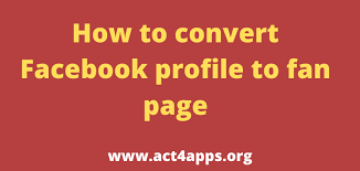 It's against the facebook terms to use your profile to represent something other than yourself (example: How To Convert Facebook Profile To Fan Page Act4apps