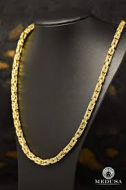 10k Gold Chain 6mm Byzantine Mens Gold Chain Necklace Gold Necklace For Men Real Gold Chains