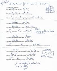 The Thrill Is Gone Bb King Guitar Chord Chart Capo 2nd