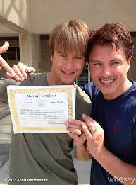 The Happy Couple With Their Marriage Certificate John Barrowman Doctor Who Torchwood