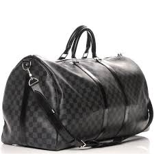 Black And White Louis Vuitton Duffle Bag Louis Vuitton Damier Graphite Keepall Bandouliere 55 Liked On Polyvore Featuring Bags Roll Bag Duffel Louis Vuitton Louis Vuitton Damier Black Leather Top