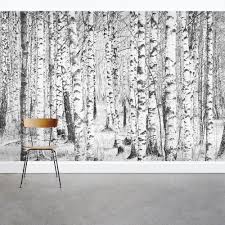 Black And White Birch Tree Wallpaper Winter Birch Trees Wall Mural Tree Wall Murals Birch Tree Wallpaper Mural Wallpaper