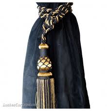 Black And Gold Curtain Tie Backs This Is For 1 Elegant Luxurious Brand New Large Beautiful Handmade Black Gold Color Window Curtain Drap Black And Gold Curtains Curtain Tie Backs Gold Curtains