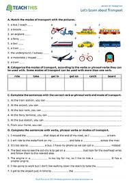 modes of transport esl games worksheets activities