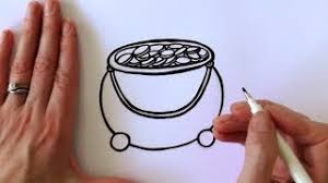 Patrick's day to you all! How To Draw A Cartoon Pot Of Gold Youtube