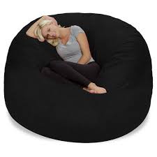 6 Huge Bean Bag Chair With Memory Foam Filling And Washable Cover Black Relax Sacks Bean Bag Chair Huge Bean Bag Chair Huge Bean Bag