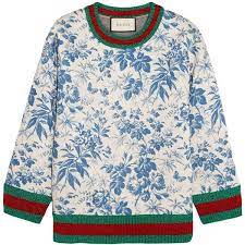 Casual and cotton color white perfect product i̇s original fast shipping. Gucci Printed Bonded Cotton Jersey Sweatshirt 930 Liked On Polyvore Featuring Tops Hoodies Sweatshirts Sweaters Gucci Blue Blue Floral Top Blue Top