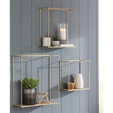 J collection shaker assembled 30x40x14 in. Signature Design By Ashley Wall Art A8010107 3 Piece Efharis Natural Gold Wall Shelf Set Furniture And Appliancemart Wall Shelves