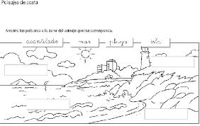 Paisaje De Costa Para Colorear