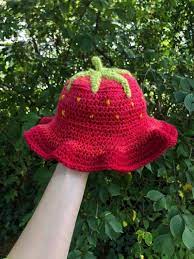 Crochet Strawberry Bucket Hat Pattern Etsy In 2021 Crochet Clothes Crochet Designs Crochet