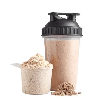 Organic Whey Protein Powder Prep, AI generated