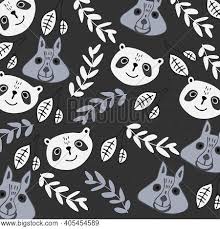 Haz tu selección entre imágenes premium sobre panda black background de la más alta calidad. Panda Raccoon Pattern Vector Photo Free Trial Bigstock