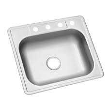 Glacier Bay Drop In Stainless Steel 25 In 4 Hole Single Bowl Kitchen Sink Hdsb252264 Single Bowl Kitchen Sink Drop In Kitchen Sink Sink