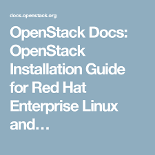Openstack Docs Openstack Installation Guide For Red Hat Enterprise Linux And Red Hat Enterprise Linux Linux Red Hats