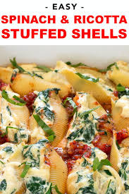 Easy Spinach And Ricotta Stuffed Shells Chef Savvy Recipe Stuffed Pasta Shells Stuffed Shells Ricotta Jumbo Pasta Shells