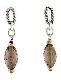 David Yurman Smoky Quartz Figaro Drop Earrings - 14K Yellow Gold Drop,  Earrings - DVY141528 | The RealReal