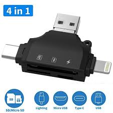 Camera Card Viewer 4 In 1 Sd Card Reader Micro Sd Tf Card Adapter To View Game Camera Photos And Videos On Smart Devices Black Walmart Com Walmart Com
