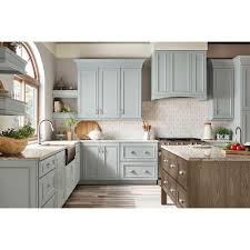 In stock at store today. Kraftmaid Lansing Maple Rocky Mountain Sky Hayward Oak Baltic Hdinstlmrmshob The Home Depot