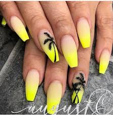 Instagram Thedeluxeclosett In 2020 Neon Nail Designs Tree Nails Yellow Nails Design