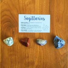 Our Sagittarius Crystal Set Includes A Beautiful Combination Of Tumbled And Rough Stones Specifically Chos Sagittarius Gifts Sagittarius Crystal Healing Stones