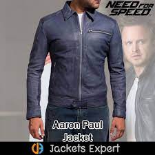 Need For Speed Aaron Paul Blue Leather Jacket Blue Leather Jacket Mens Blue Leather Jacket Jackets