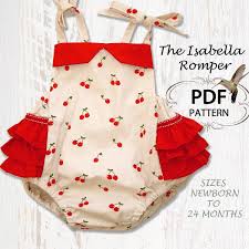 They come with written instructions along with a picture walk through guiding you through each step. Pdf Sewing Pattern For Romper Sunsuit Baby Sewing Pattern For Etsy In 2021 Romper Sewing Pattern Baby Sewing Patterns Baby Clothes Patterns
