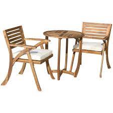 For a more traditional look, browse the selection of wooden folding sets, which are much more rustic looking and portable. Outdoor Bistro Sets Wayfair