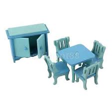 wooden doll house furniture dinning table chair cabinet kid pretend play toy for more information visi wooden dolls house furniture wooden dollhouse wooden