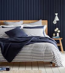Actual color of the product may vary from different screens. Coastal Stripe Navy 100 Cotton Bedding Secret Linen Store